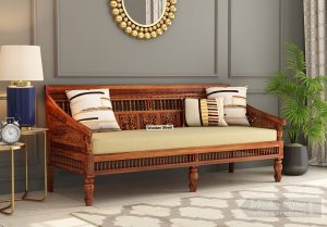 Buy Alanis 3 Seater Wooden Sofa