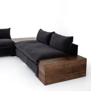 Grant Armless Sofa in Henry Charcoal