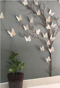 Butterfly wall hanging craft with paper