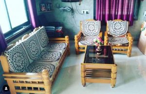 Saagwan seat teakwood Indian style sofa set design picture