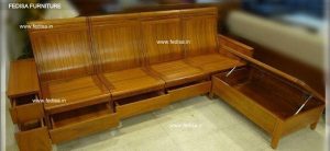 Solid wood teak wood sofa set design picture