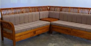 Teak wood corner sofa set designs picture