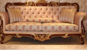 Traditional teak wood sofa set design picture
