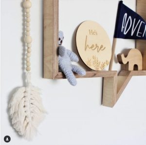 Eclectic Shapes Nursery shelf