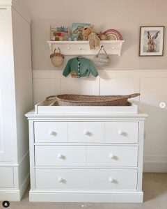 White nursery shelf