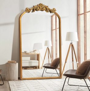 Benson-Traditional Accent Gold Iron Decor Wall Mirror