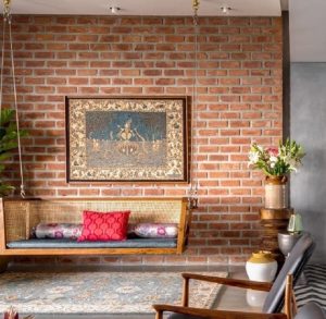 Backdrop to vintage art Interior Brick Wall