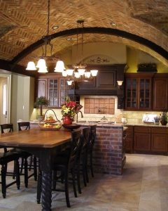 Curved brick ceiling