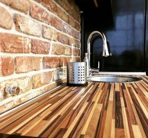 Kitchen counter backdrop Interior Brick Wall