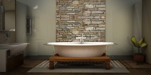 Bathroom brick wall pattern
