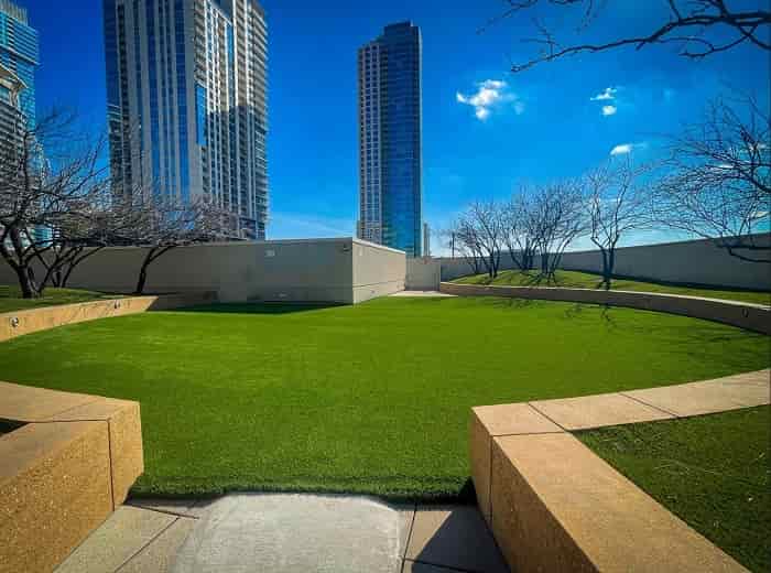 Artificial grass and residential landscaping idea