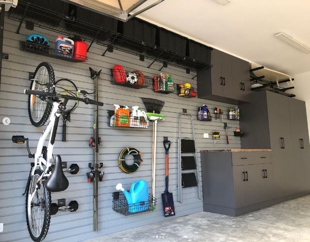 Garage storage with hooks