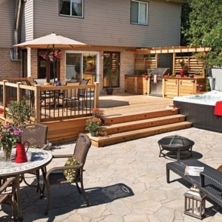 10 Best Wood Deck and Stone Patio Combination Ideas