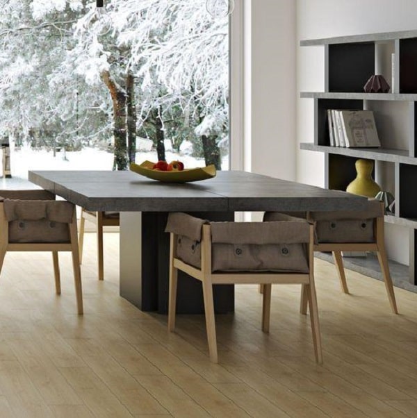 Concrete dusk dining table for four to eight guests