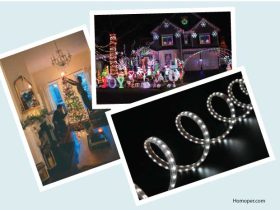 Holiday home decoration with LED lights