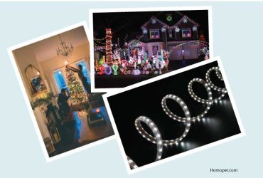 Holiday home decoration with LED lights