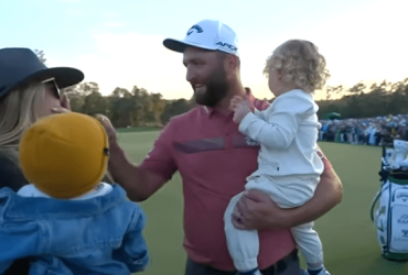 Jon Rahm with his family