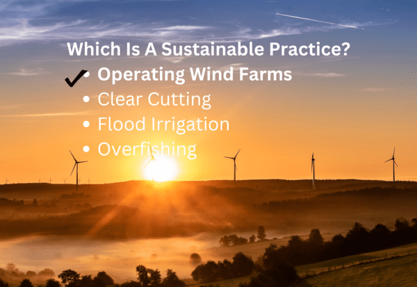 Sustainable practice is operating wind farm