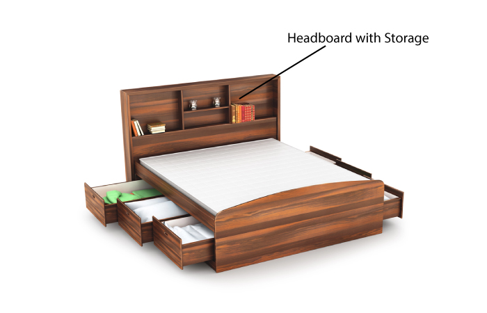 Headboard of a bed with storage