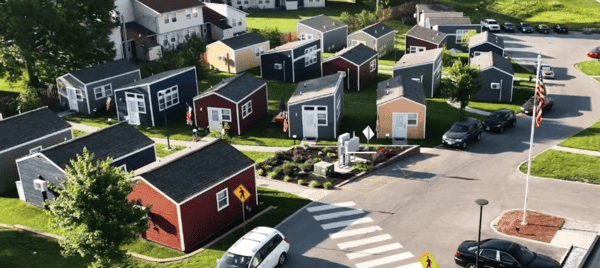 Veterans Tiny House Village Project in Kansas City, Minnesota.