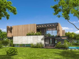 3D rendering of modern cozy house