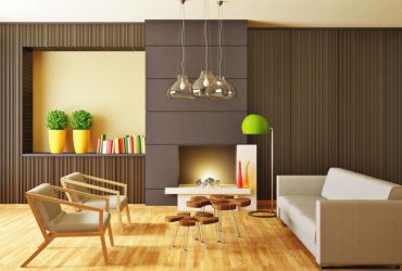 Modern and luxurious living room with nice furniture inside